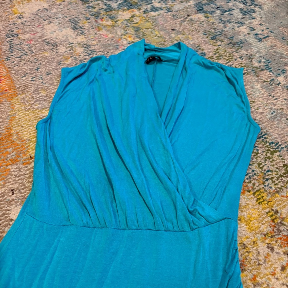 Venus * Sleeveless Turquoise Wrap Dress GUC Size Small Casual Spring Sexy Style
